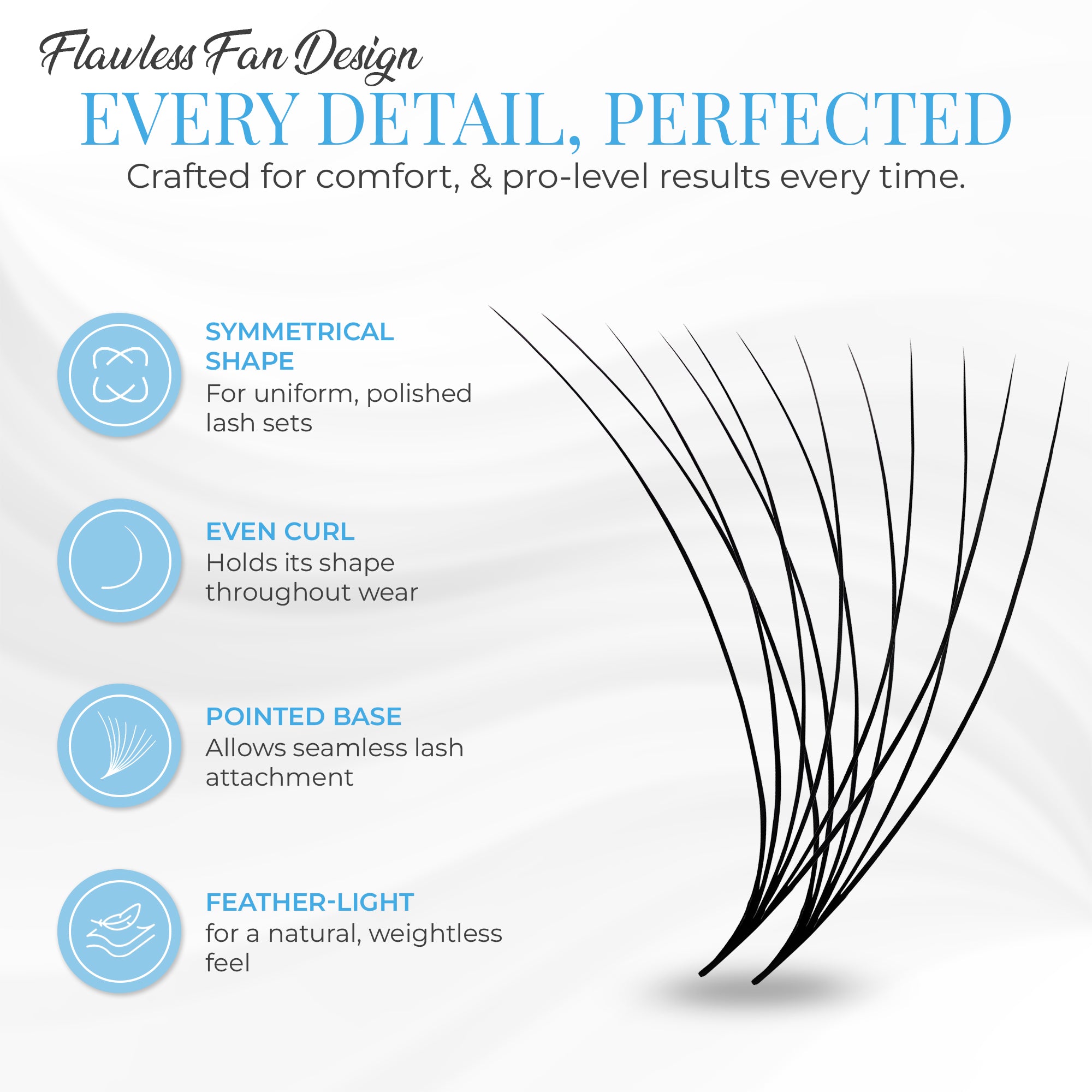 6D 0.07 Pointy Base Promade Loose Fans - 500 Fans